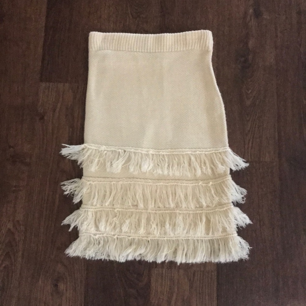 Fall/winter cream fringe skirt